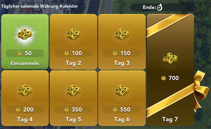 Täglicher saisonale Währung Kalender Info