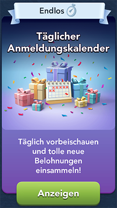 Täglicher Anmeldungskalender Start