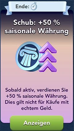 Schub+50P saisonale Währung Start