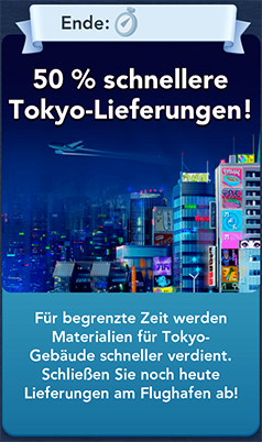 50 schnellere Tokyo Lieferungen Start