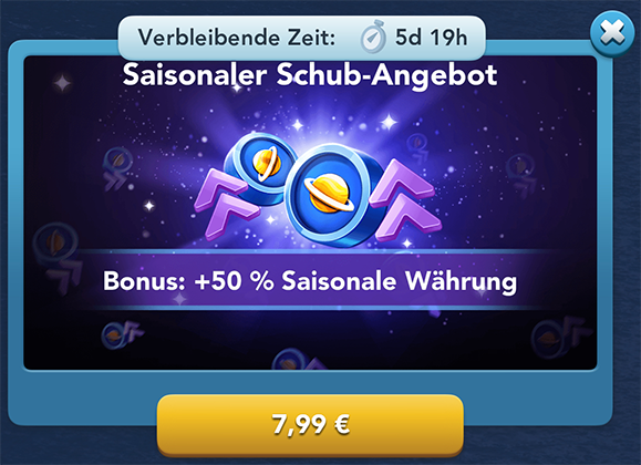 Saisonaler Schub Angebot+50Prozent Info