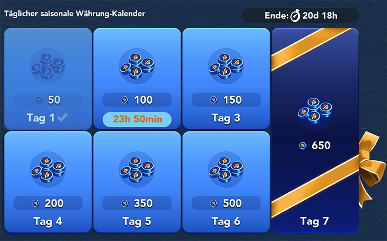 Täglicher saisonale Währung Kalender Info