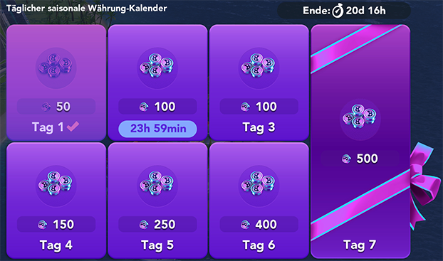 Täglicher saisonale Währung Kalender Info