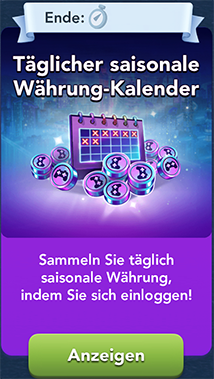 Täglicher saisonale Währung Kalender Start